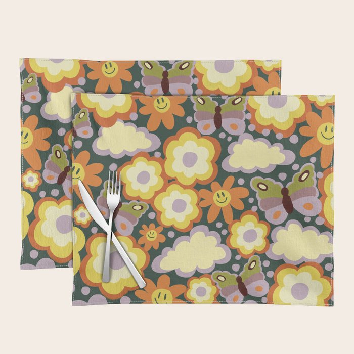 Clouds, smiles and flowers Placemat Gallery Image 1