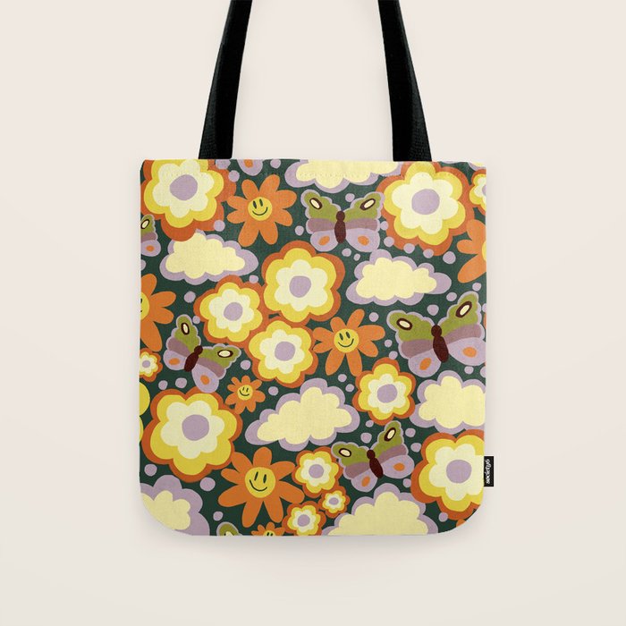 Clouds, smiles and flowers Tote Bag Gallery Image 1