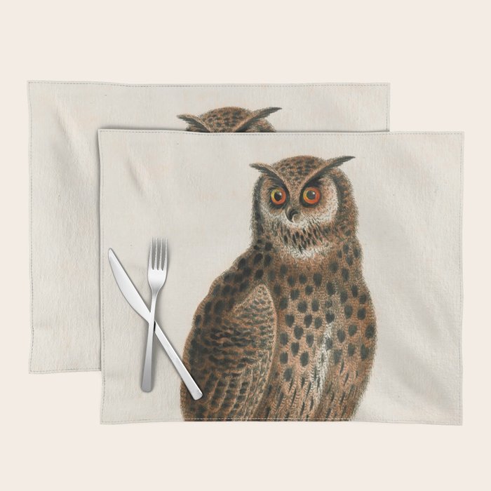 Great horned owl by George Edwards, 1758 (benefiting The Nature Conservancy) Placemat Gallery Image 1