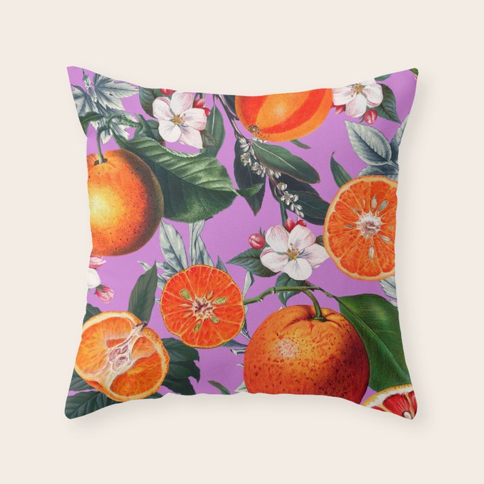 Vintage Fruit Pattern X Throw Pillow Gallery Image 6