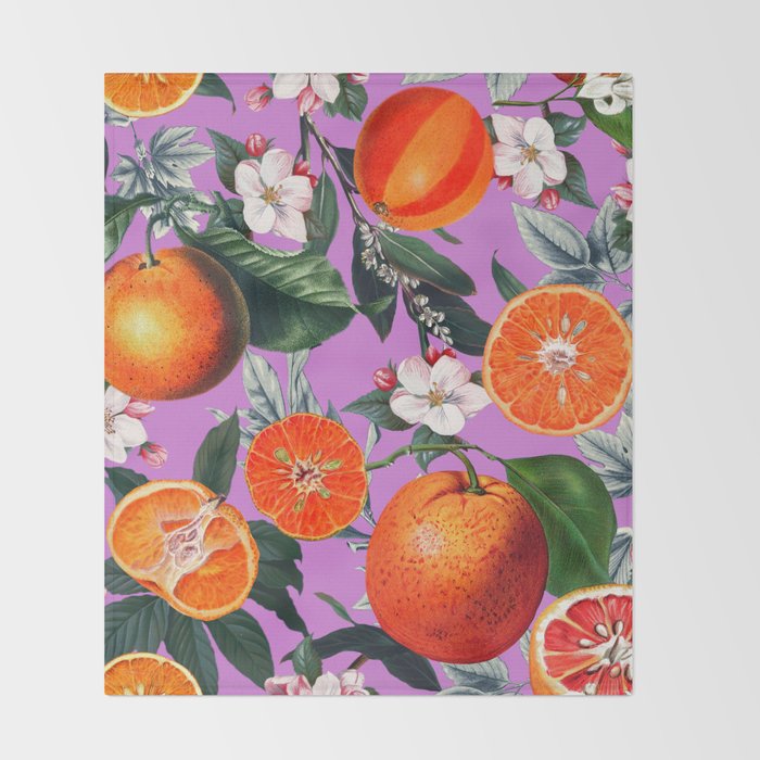 Vintage Fruit Pattern X Throw Blanket Gallery Image 2