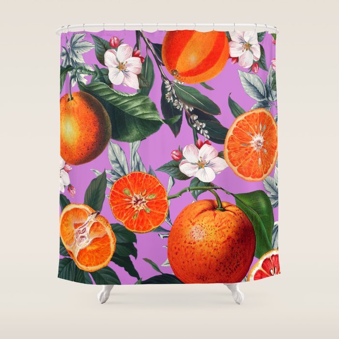 Vintage Fruit Pattern X Shower Curtain Gallery Image 1