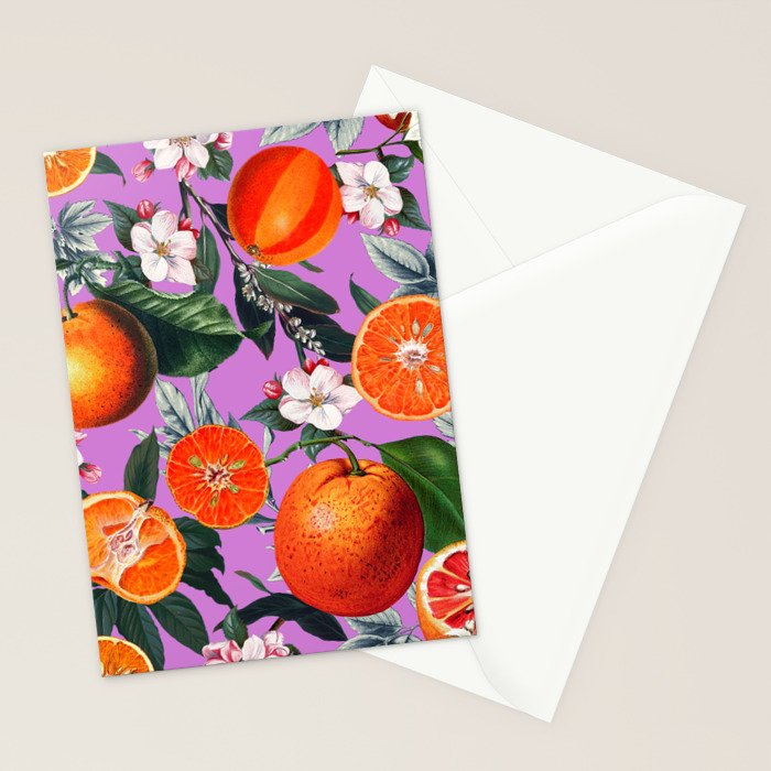 Vintage Fruit Pattern X Stationery Card Gallery Image 2