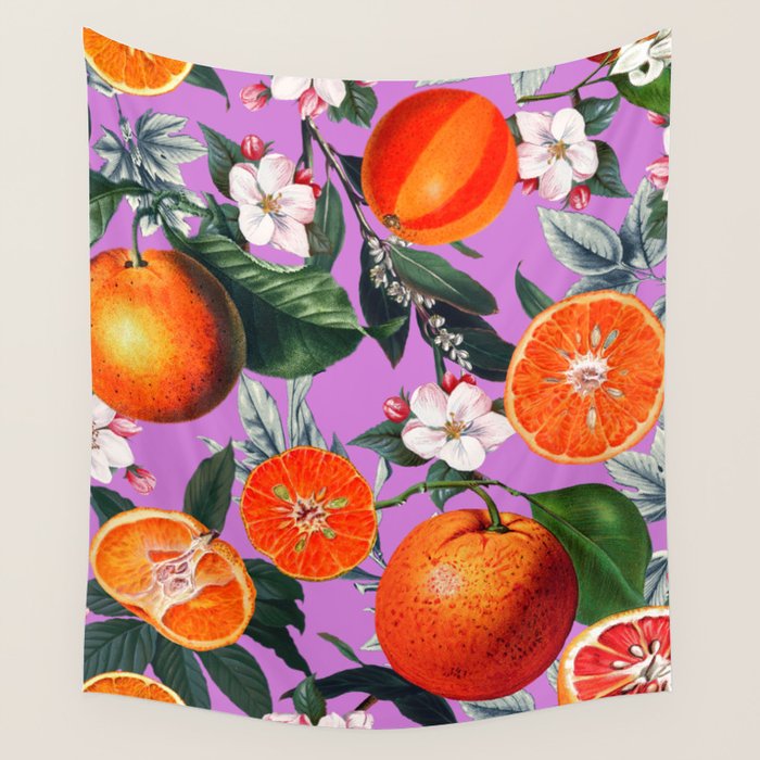 Vintage Fruit Pattern X Wall Tapestry Gallery Image 4