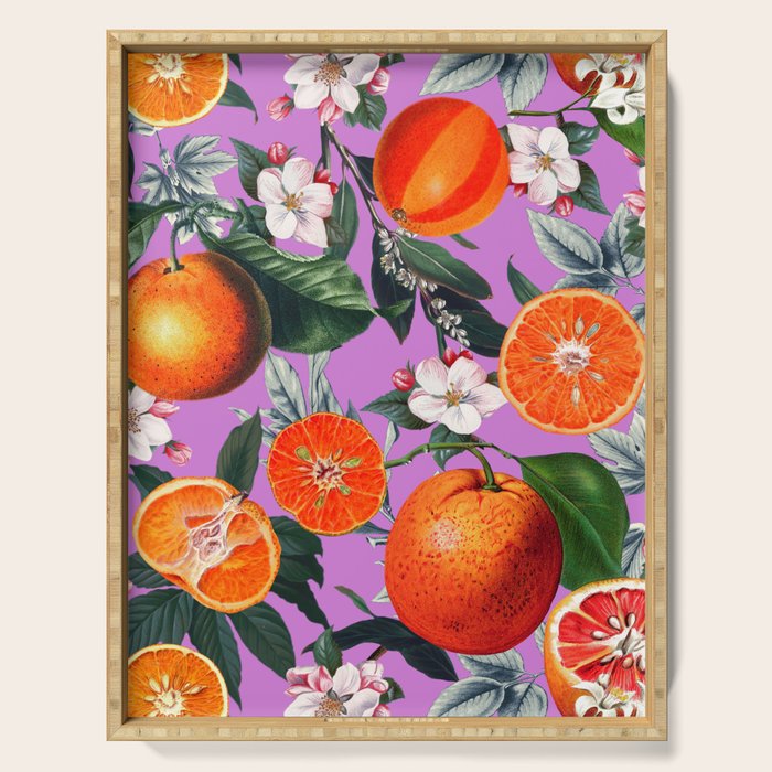 Vintage Fruit Pattern X Serving Tray Gallery Image 1