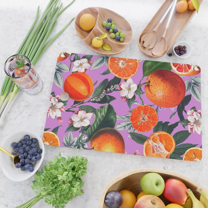 Vintage Fruit Pattern X Cutting Board Gallery Image 2