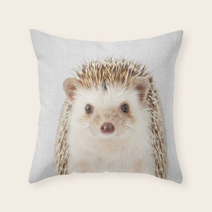 Hedgehog - Colorful Throw Pillow Gallery Image 6