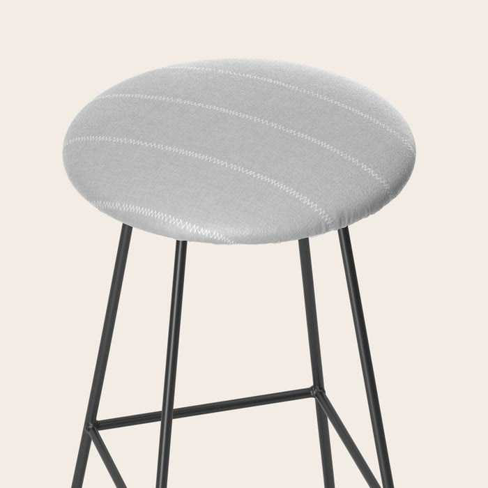 French Grey Linen Stripe Stool Gallery Image 2