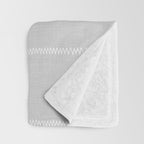 French Grey Linen Stripe Throw Blanket Gallery Image 3