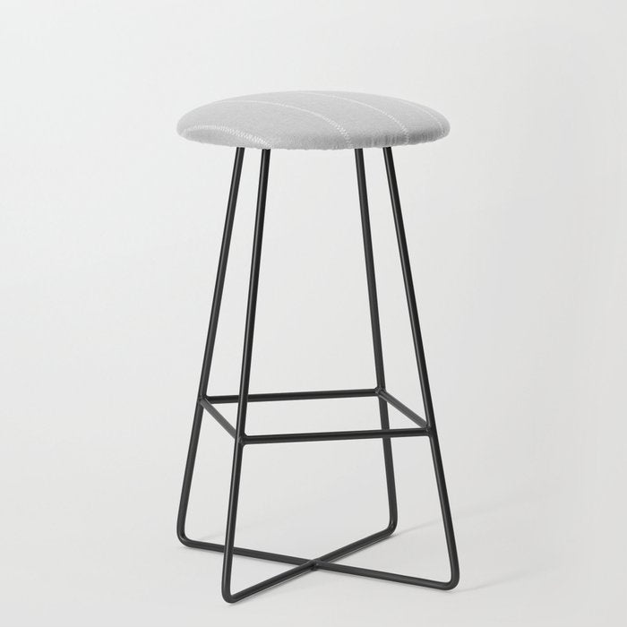 French Grey Linen Stripe Stool Gallery Image 1
