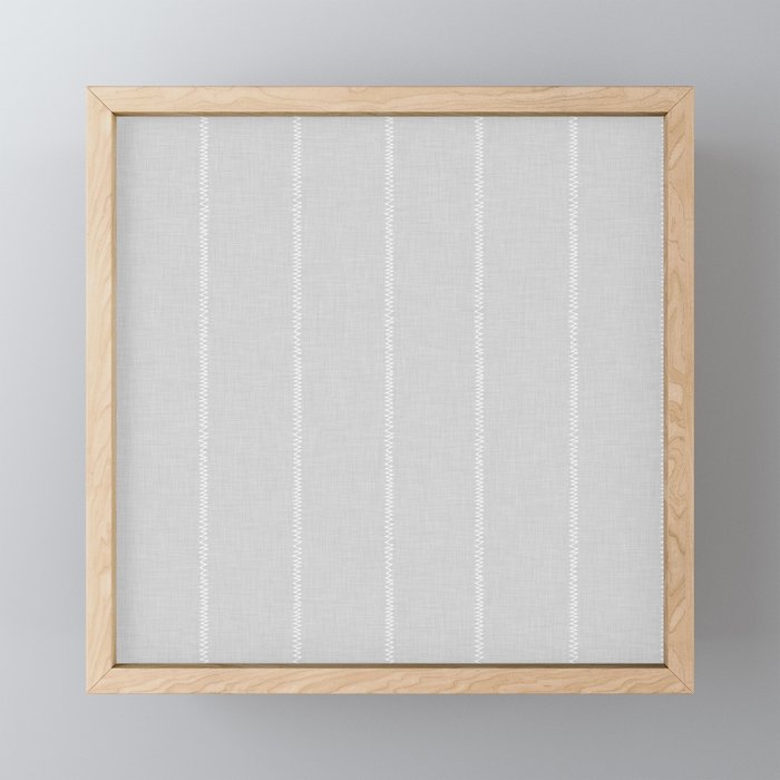 French Grey Linen Stripe Mini Art Print Gallery Image 1