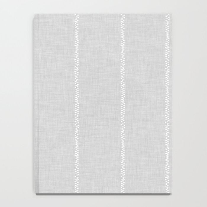French Grey Linen Stripe Notebook Gallery Image 4