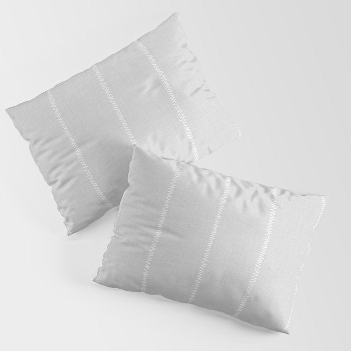 French Grey Linen Stripe Pillow Sham Gallery Image 3
