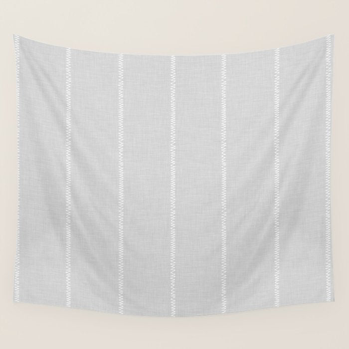 French Grey Linen Stripe Wall Tapestry Gallery Image 4