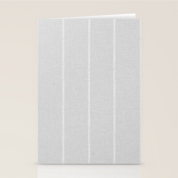 French Grey Linen Stripe Stationery Card Gallery Image 1