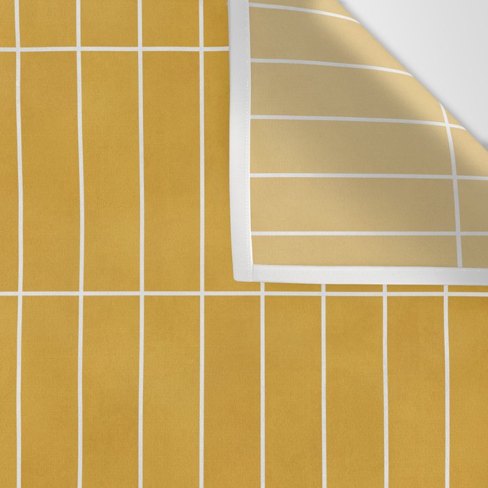 Rectangular Grid Pattern - Mustard Yellow Wall Tapestry Gallery Image 3