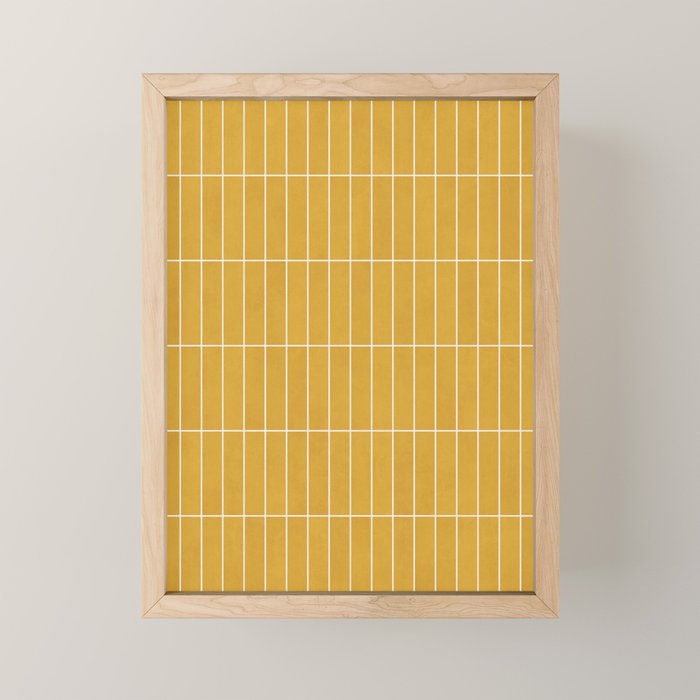 Rectangular Grid Pattern - Mustard Yellow Mini Art Print Gallery Image 1
