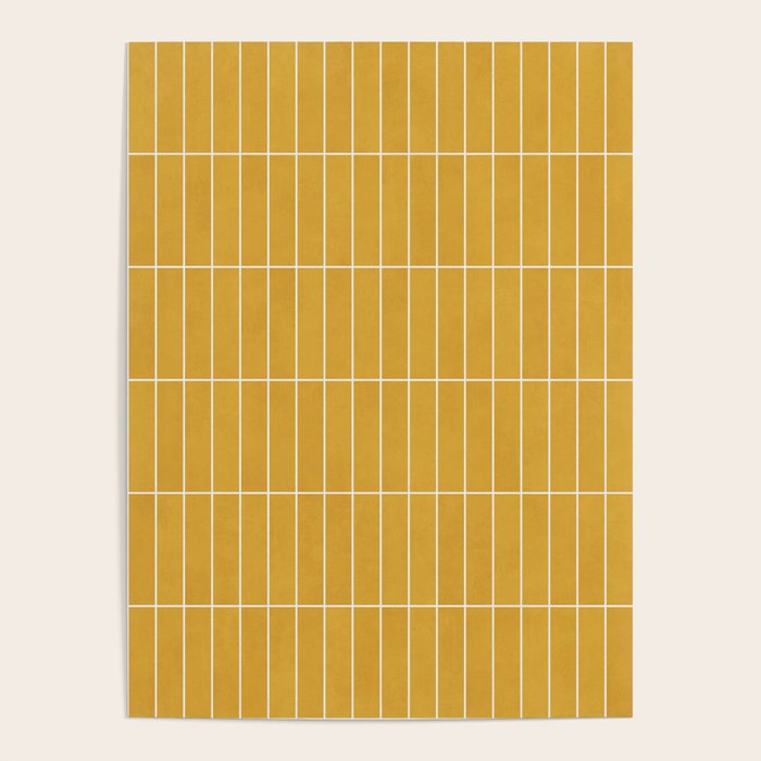 Rectangular Grid Pattern - Mustard Yellow Poster Gallery Image 1