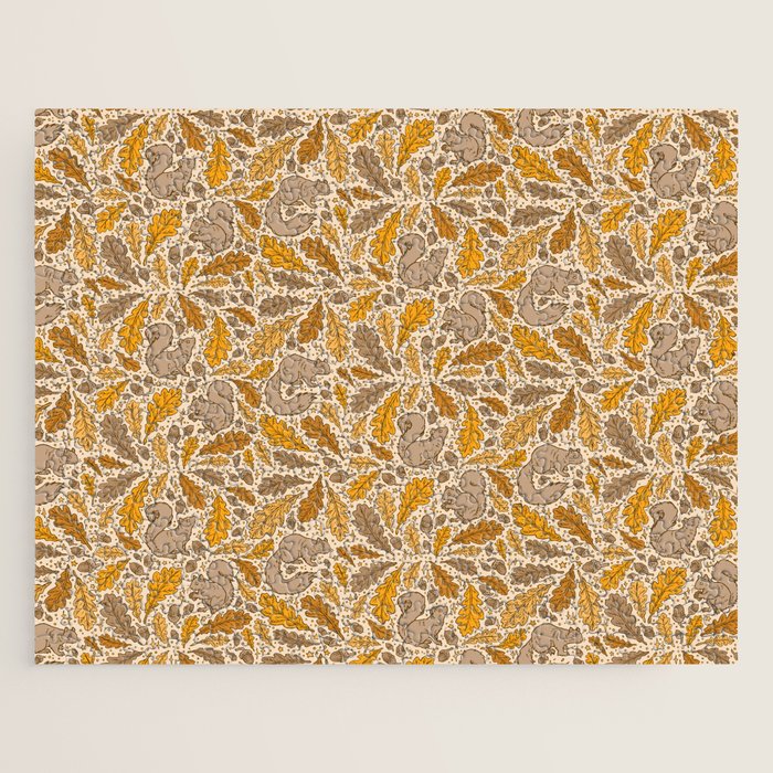 Oak & Squirrels | Autumn Yellows Palette Jigsaw Puzzle Gallery Image 1