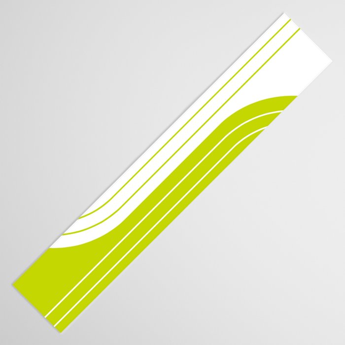 Two Tone Line Curvature LXXVII Lime Green Modern Arch Abstract Table Runner Gallery Image 3