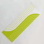 Two Tone Line Curvature LXXVII Lime Green Modern Arch Abstract Yoga Mat Gallery Image 1