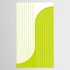 Two Tone Line Curvature LXXVII Lime Green Modern Arch Abstract Tablecloth Gallery Image 2