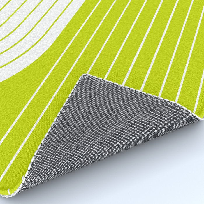 Two Tone Line Curvature LXXVII Lime Green Modern Arch Abstract Rug Gallery Image 4