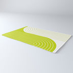 Two Tone Line Curvature LXXVII Lime Green Modern Arch Abstract Rug Gallery Image 3