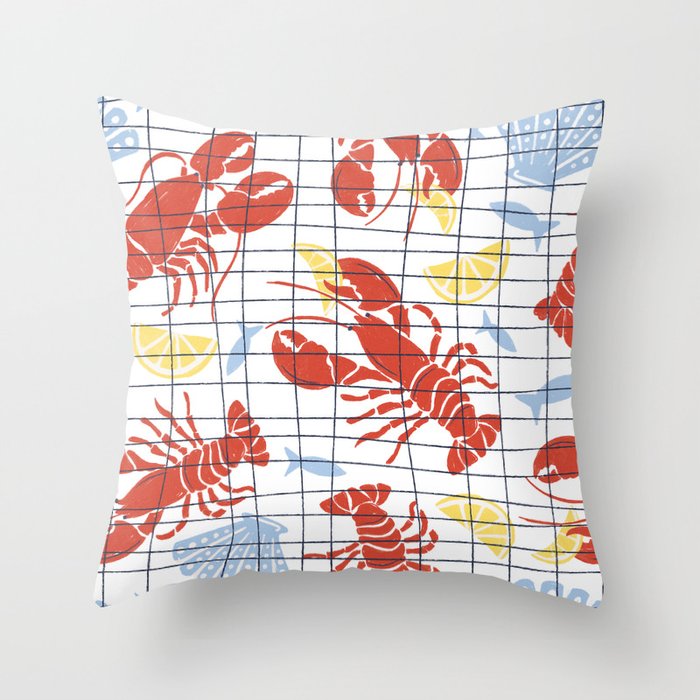 Fresh Catch Summer Lobster Throw Pillow Gallery Image 1