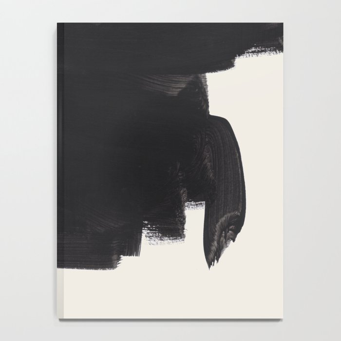 Mid Century Modern Minimalist Abstract Art Brush Strokes Black & White Ink Art Colorfield Notebook Gallery Image 4