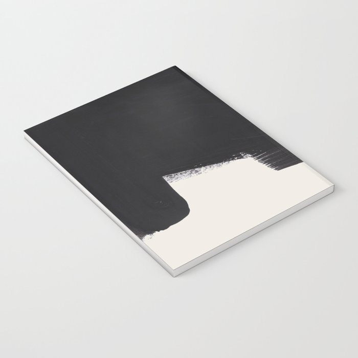 Mid Century Modern Minimalist Abstract Art Brush Strokes Black & White Ink Art Colorfield Notebook Gallery Image 3