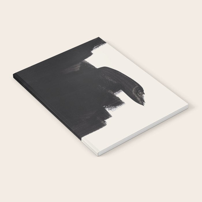 Mid Century Modern Minimalist Abstract Art Brush Strokes Black & White Ink Art Colorfield Notebook Gallery Image 2