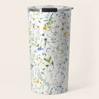 Scandinavian Midsummer Blue And Yellow Wildflowers Meadow  Travel Mug Gallery Image 1