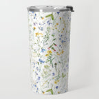 Scandinavian Midsummer Blue And Yellow Wildflowers Meadow  Travel Mug Gallery Image 2