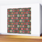 Winter Quilt Stars: Festive Mosaic in Jewel Tones Wall Mural Gallery Image 2