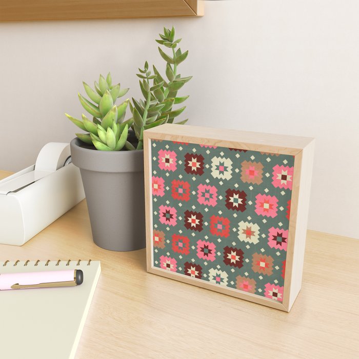 Winter Quilt Stars: Festive Mosaic in Jewel Tones Mini Art Print Gallery Image 2