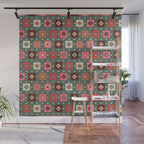 Winter Quilt Stars: Festive Mosaic in Jewel Tones Wall Mural Gallery Image 1