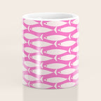 Coastal Fish Geometric Pattern in Bright Pink Coffee Mug Gallery Image 4