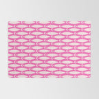 Coastal Fish Geometric Pattern in Bright Pink Rug Gallery Image 2