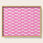 Coastal Fish Geometric Pattern in Bright Pink Serving Tray Gallery Image 1
