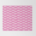 Coastal Fish Geometric Pattern in Bright Pink Throw Blanket Gallery Image 2