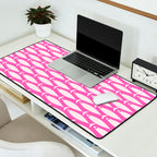 Coastal Fish Geometric Pattern in Bright Pink Desk Mat Gallery Image 2