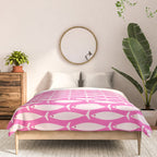 Coastal Fish Geometric Pattern in Bright Pink Comforter Gallery Image 3