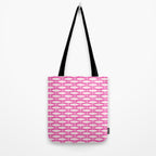 Coastal Fish Geometric Pattern in Bright Pink Tote Bag Gallery Image 2