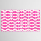 Coastal Fish Geometric Pattern in Bright Pink Tablecloth Gallery Image 2