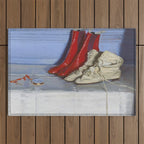 William Nicholson - Miss S's Boots (1919) still life fashion portrait painting Outdoor Rug Gallery Image 1
