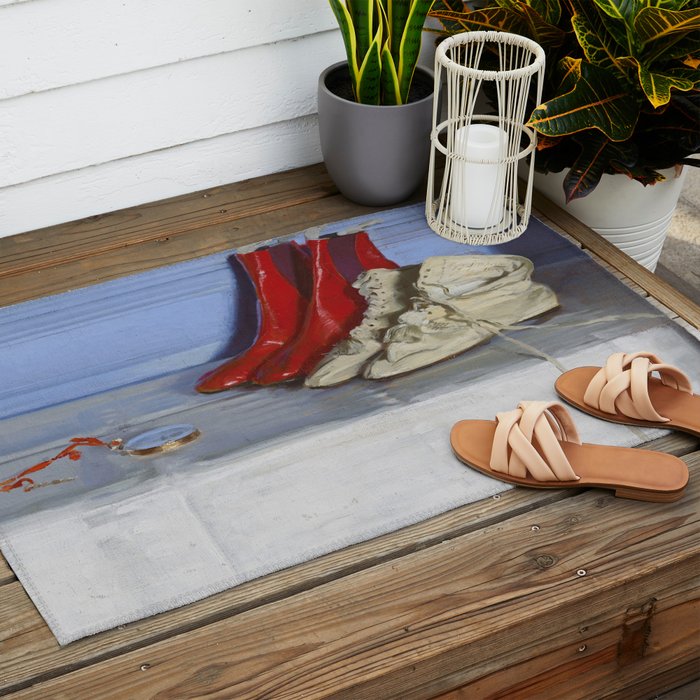 William Nicholson - Miss S's Boots (1919) still life fashion portrait painting Outdoor Rug Gallery Image 2