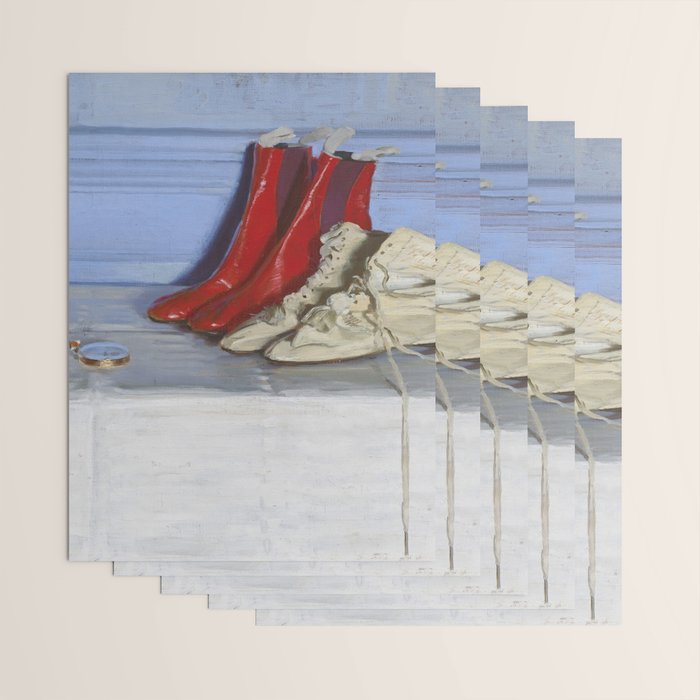 William Nicholson - Miss S's Boots (1919) still life fashion portrait painting Wrapping Paper Gallery Image 3