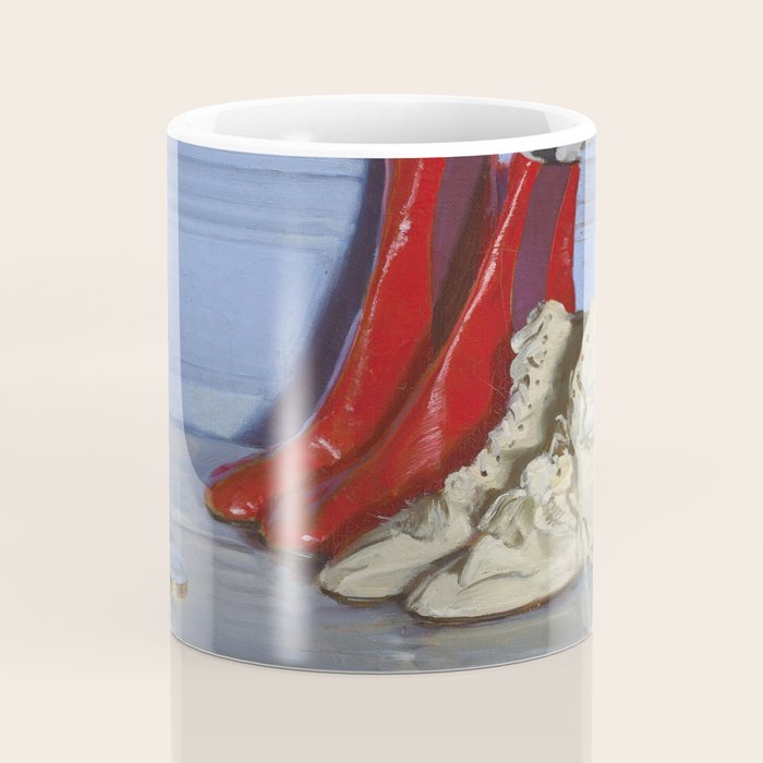 William Nicholson - Miss S's Boots (1919) still life fashion portrait painting Coffee Mug Gallery Image 4