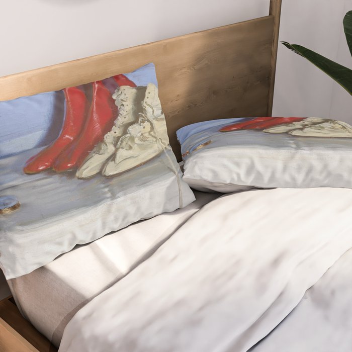 William Nicholson - Miss S's Boots (1919) still life fashion portrait painting Pillow Sham Gallery Image 2